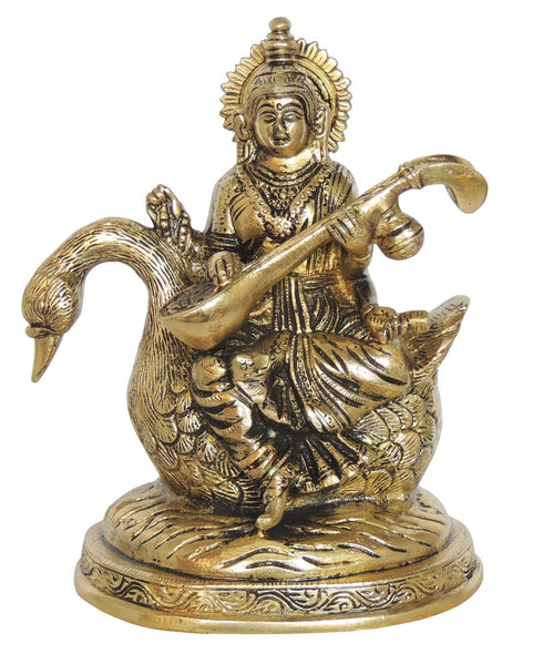 Brass Saraswati Ji Idol Statue 1.76 Kg